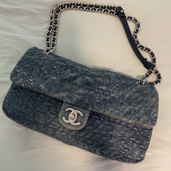 Chanel Camelia Denim Flap Bag - Picture 1 of 6